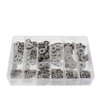 Confezione assortimento di rondelle piatte M + L acciaio inossidabile A2 NFE 25513