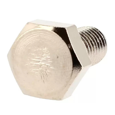 Testa esagonale ottone placcato nickel filetto totale Din 933